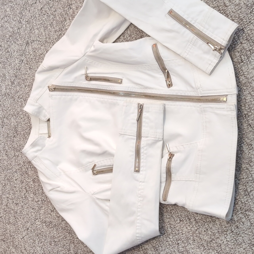 White Moto Jacket